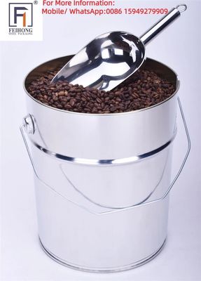 焼いたコーヒー 豆 の 蓋 を 備えた 25L の 金属 の 桶