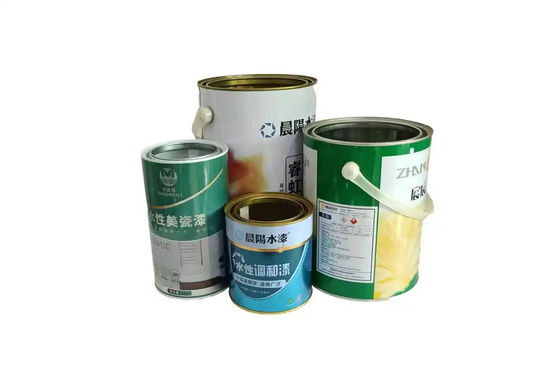 1 ガロンの丸い油彩 鉄製の缶詰 プラスチック製のハンドル付き